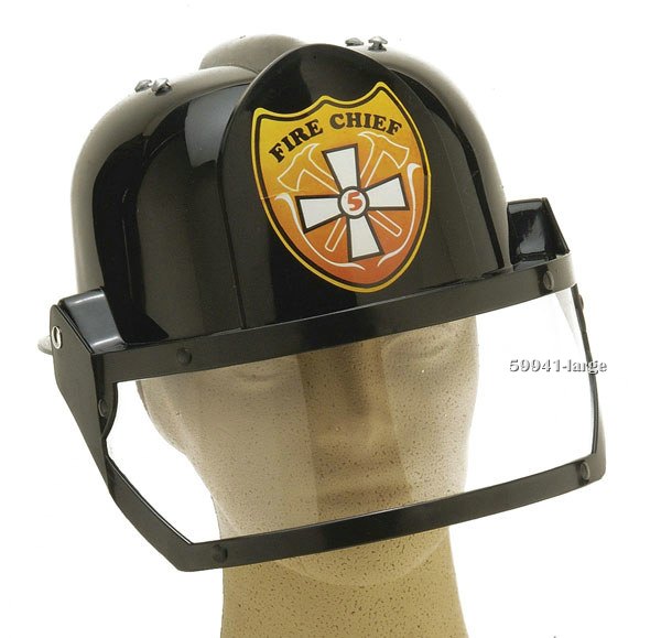 Deluxe Adult Black Fireman Hat