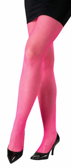 Neon Fishnet Pantyhose in Pink