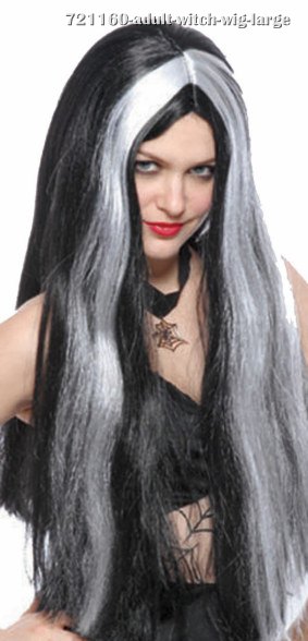 Adult Black and Grey Witch Wig