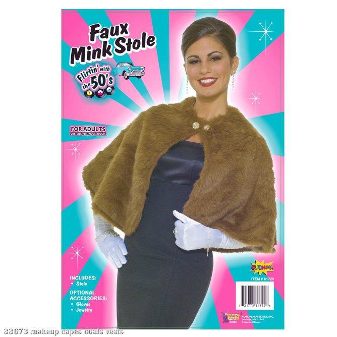 Faux Mink Stole Adult Costume