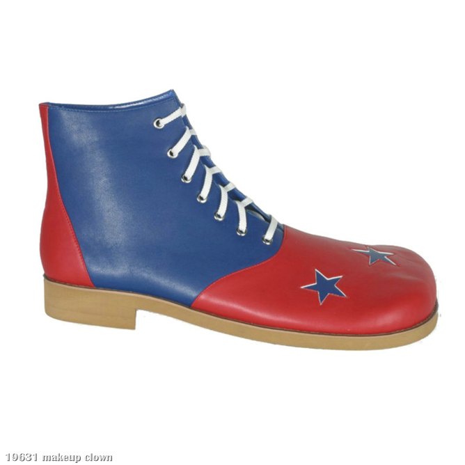 Red And Blue With Stars Clown Adult Shoes