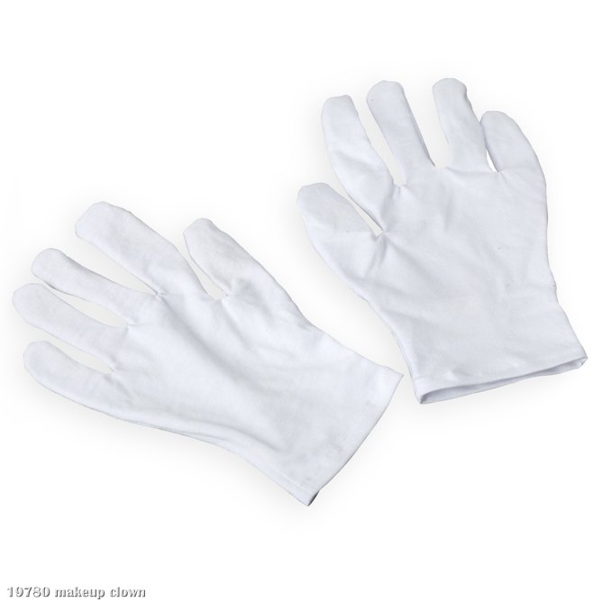 White Cotton Gloves Adult