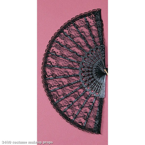 Lace Fan 9" (Black)