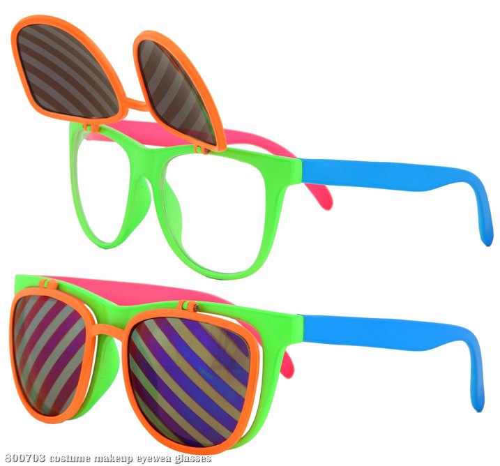 Flip Ups Neon Glasses Adult