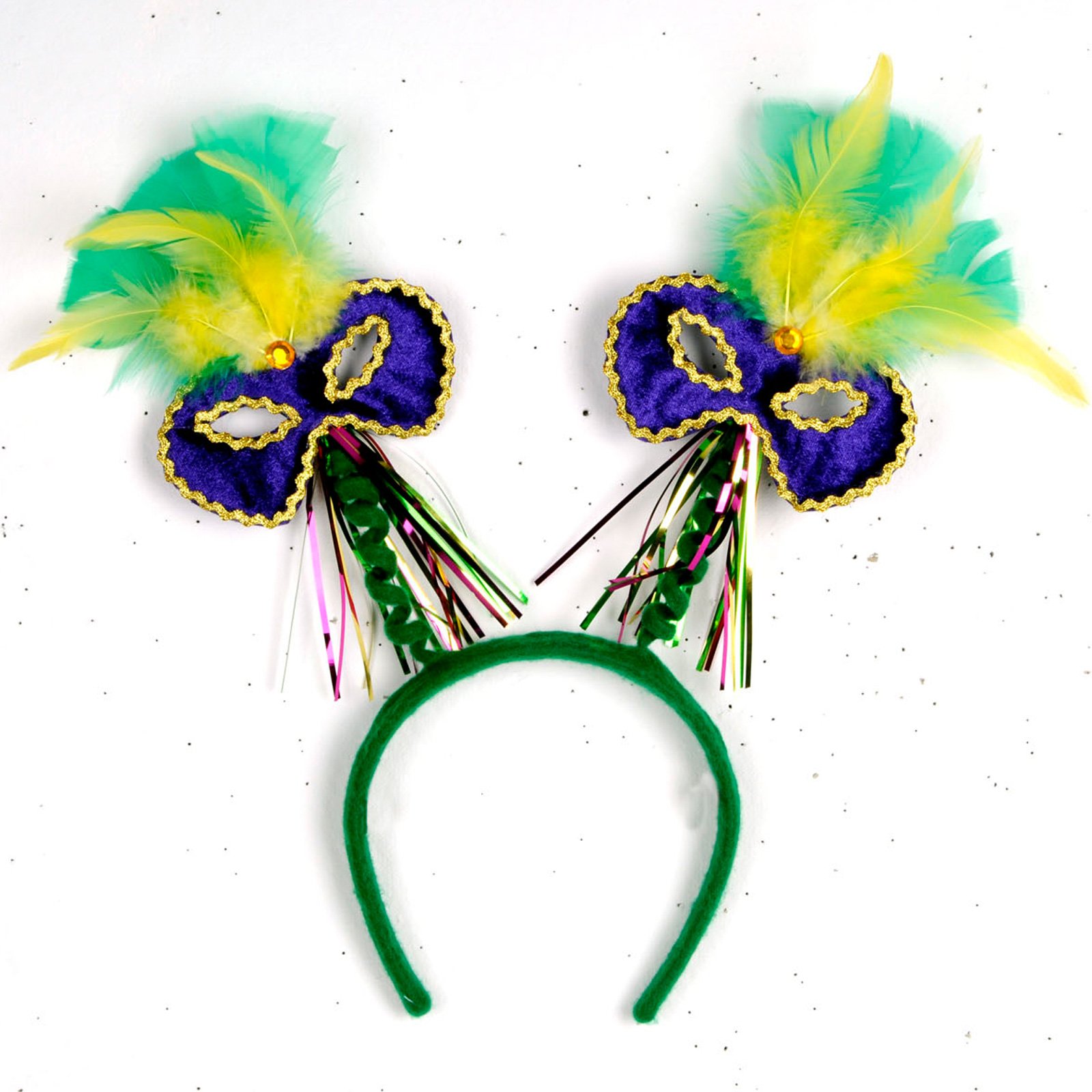 Feathered Mardi Gras Head Bopper