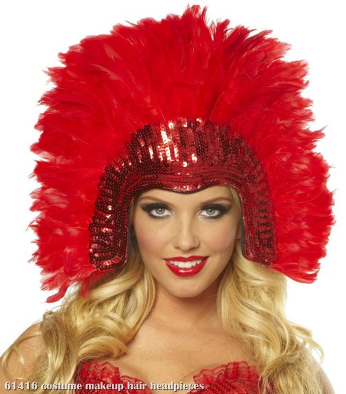 Red Vegas Showgirl Headpiece Adult