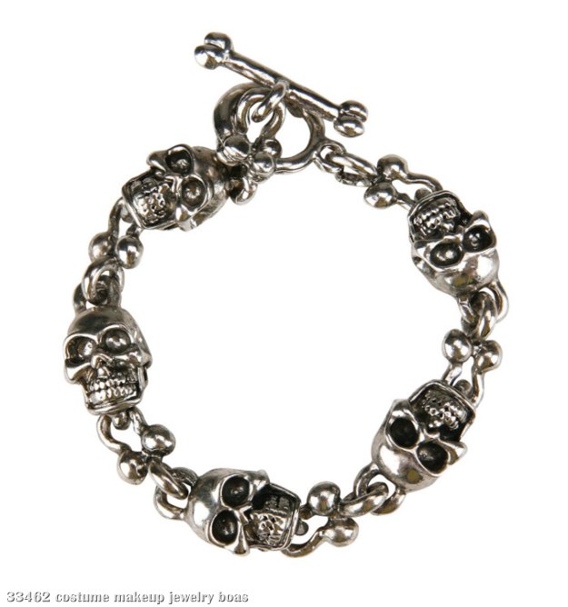 Silver Skull Toggle Bracelet