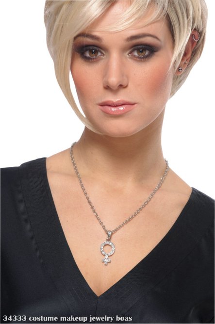 Rhinestone Mod Woman Necklace