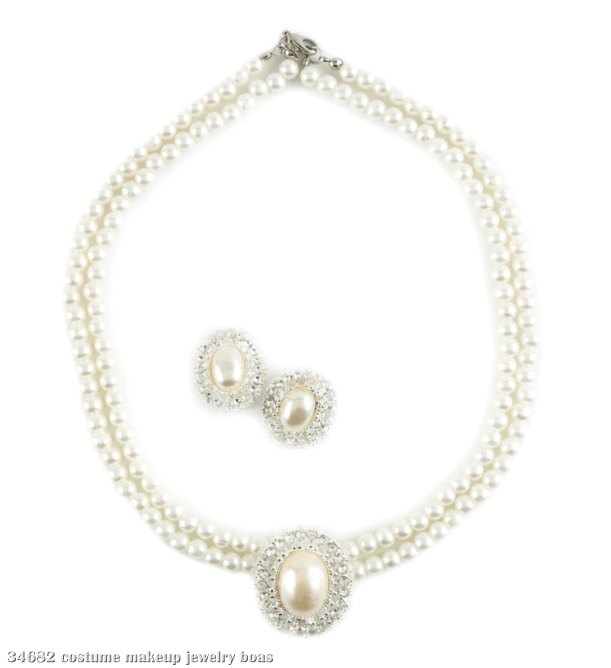 Pearl Necklace and Earring Set