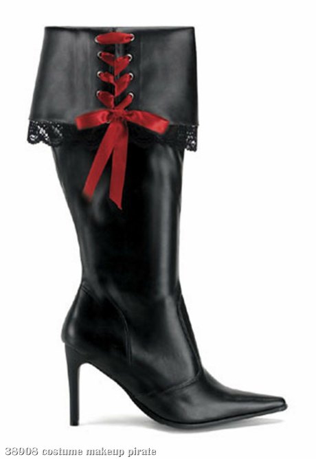 Sexy Pirate (Black) Adult Boots - Wide Width