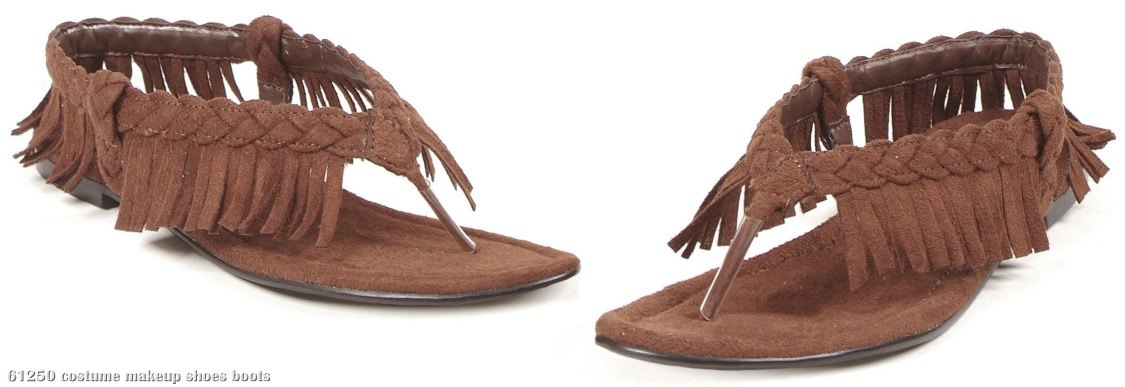 Brown Fringe Flats Adult Shoes