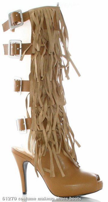 Tan Fringe Adult Shoes