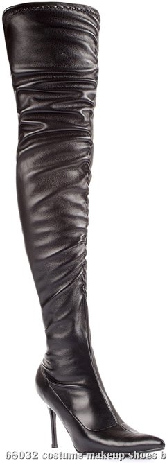 Lala Ruched Thigh High Boots (Black) Adult