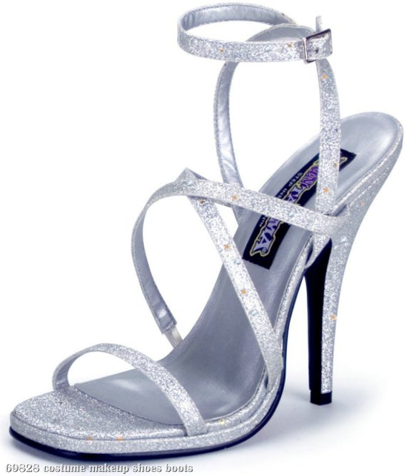 Silver Mini Glitter Heels Adult