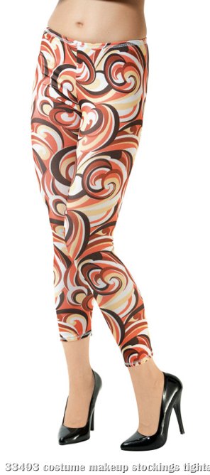 Tangerine Swirlee Footless Leggings