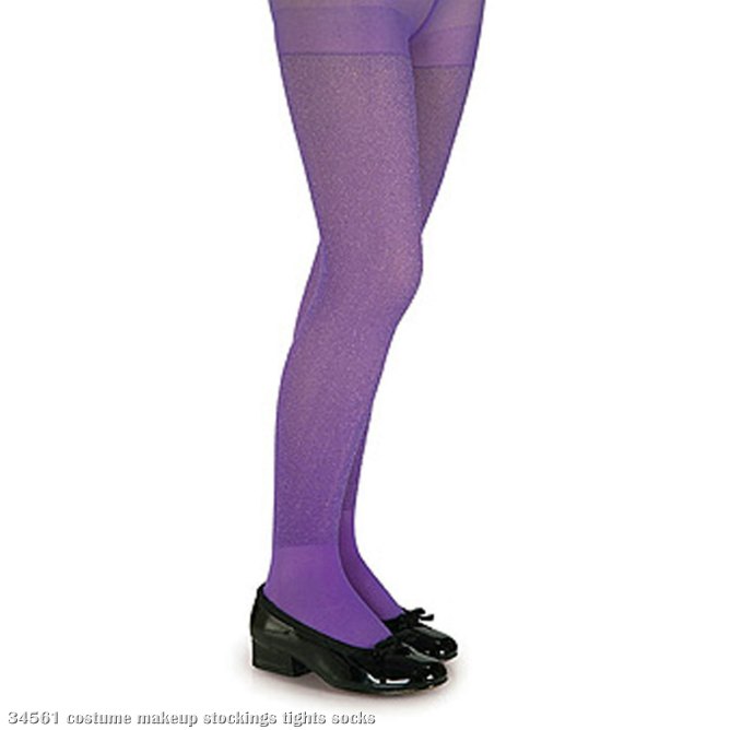 Purple Glitter Tights - Child