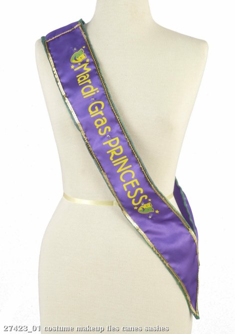 Mardi Gras Princess Flashing Sash