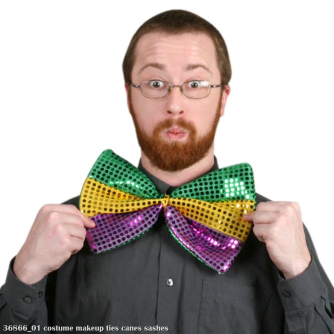 Mardi Gras Jumbo Glitz N Gleam Bow Tie