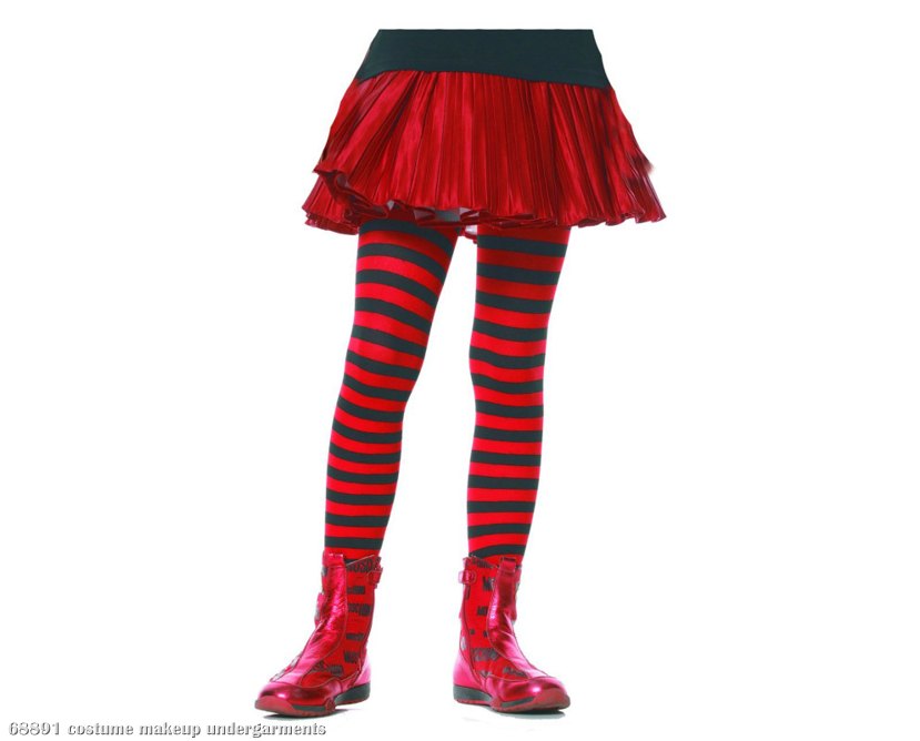 Striped (Black/Red) Child Tights