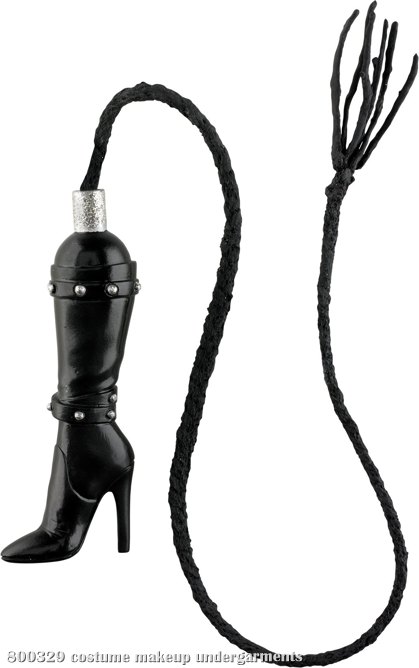 Black Boot Whip W/ Garter (Adult)