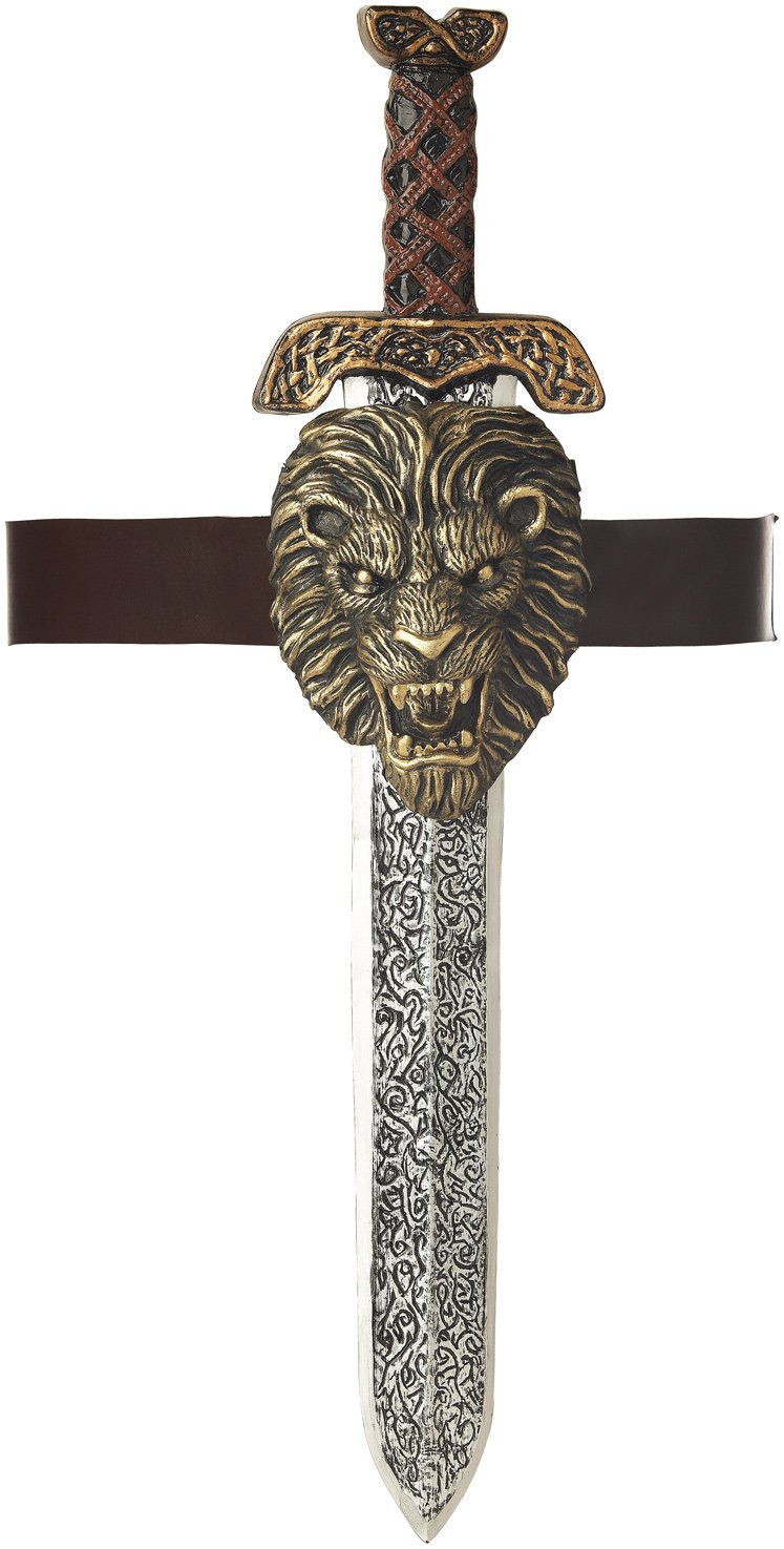 Roman Sword With Gold Lion Sheath Adult