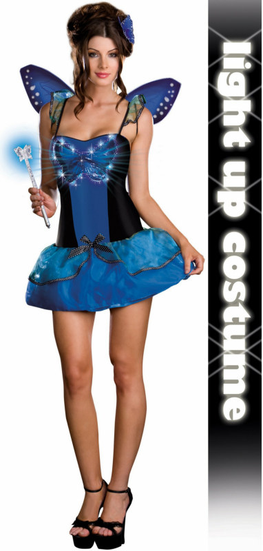 Blue Butterfly Beauty (Light-Up) Adult Costume