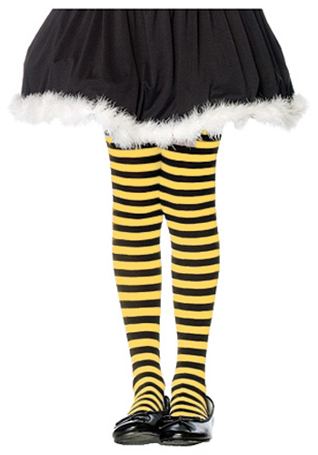 Kids Black and Yellow Striped Tights