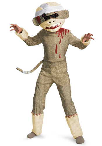 Kids Zombie Sock Monkey Costume