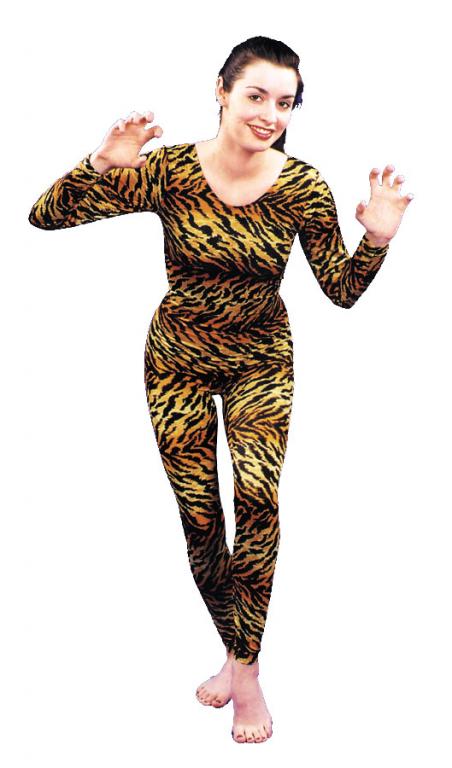 Unitard: Tiger Cat Print Adult Costume