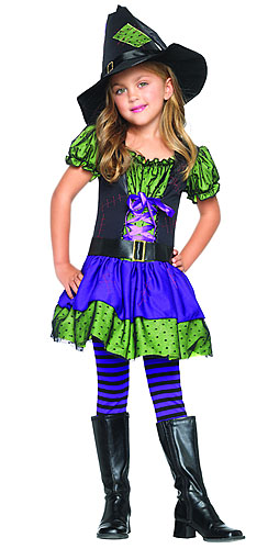 Colorful Child Witch Costume