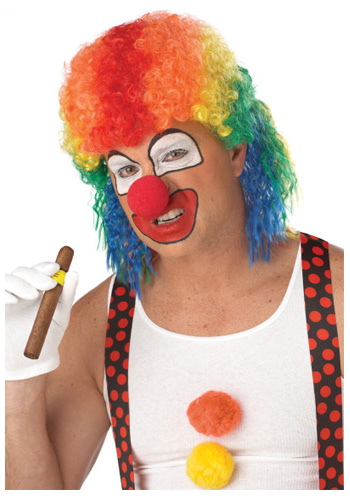 Rainbow Clown Mullet Wig