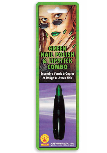 Green Lipstick and Nailpolish