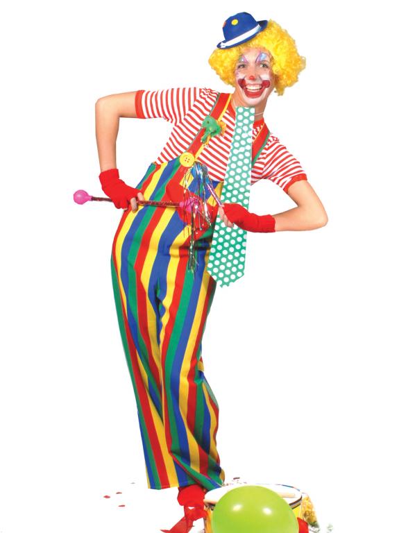 Striped Clown Adult Overalls