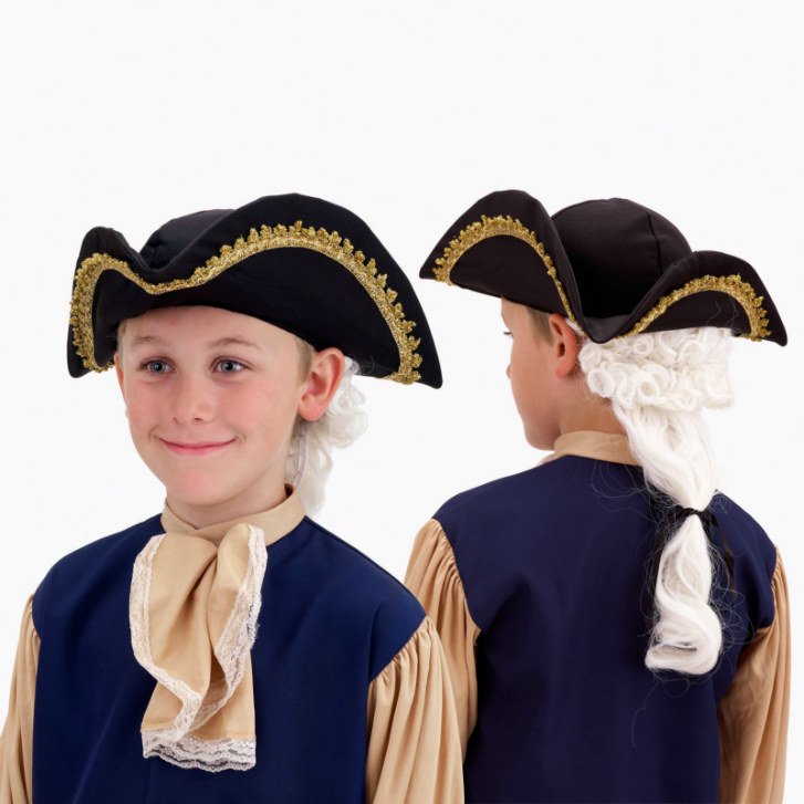 Colonial Hat with Wig Child