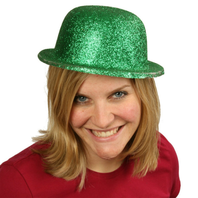 Green Glitter Derby Hat