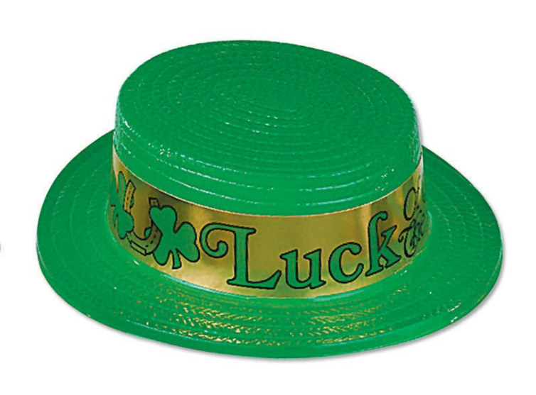 Plastic Irish Skimmer Hat with Foil Band