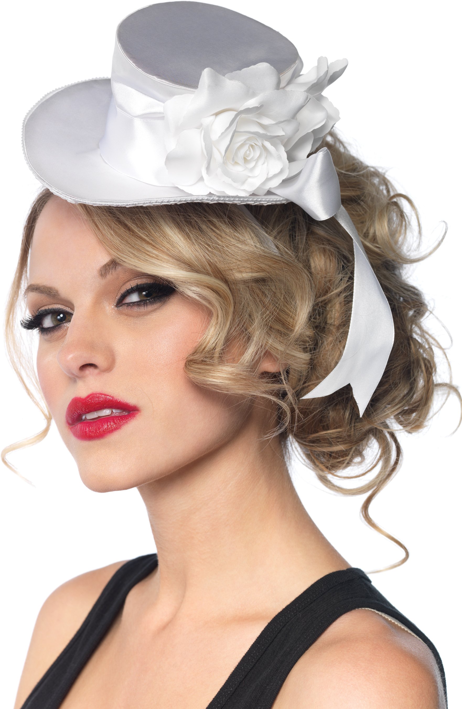 White Satin Top Hat (Adult)