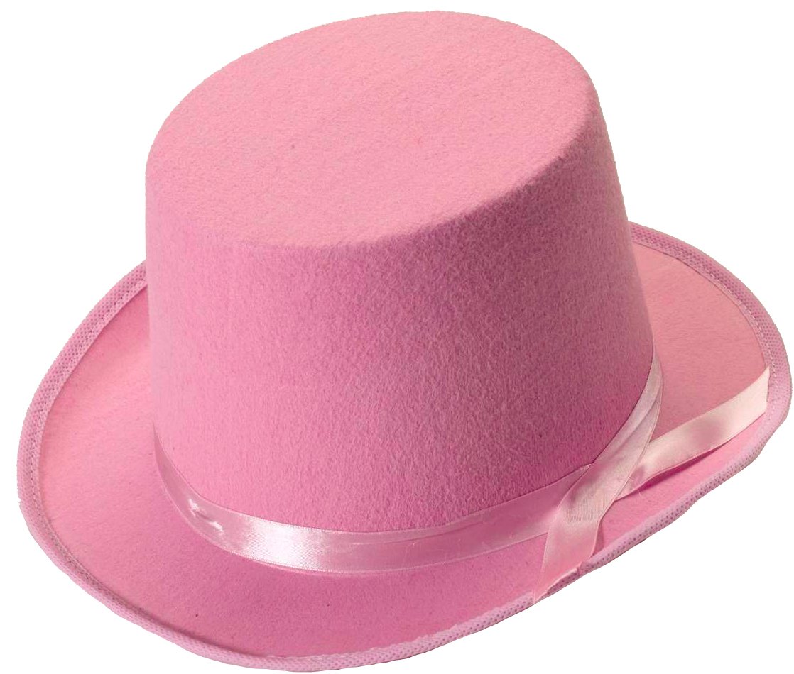 Pink Felt Top Hat