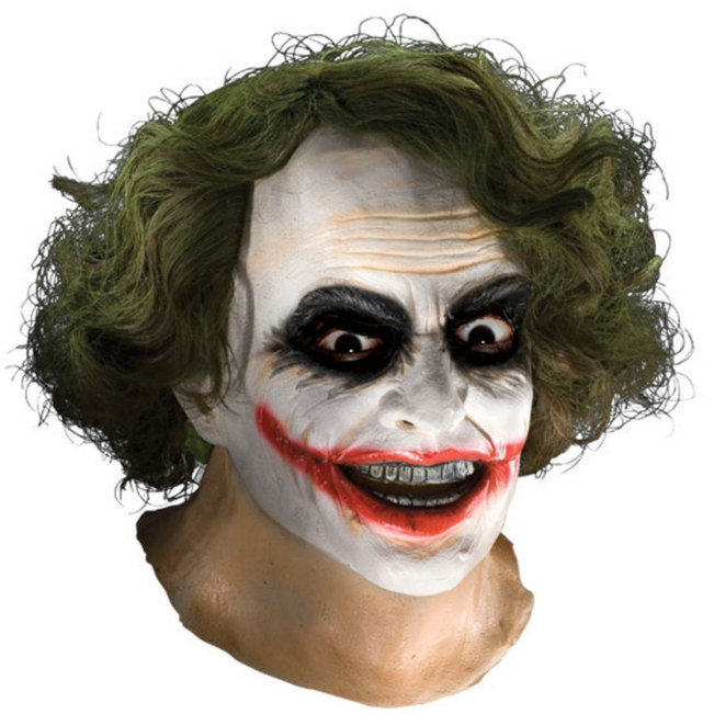 Batman Dark Knight Adult Joker Latex Mask with Hair