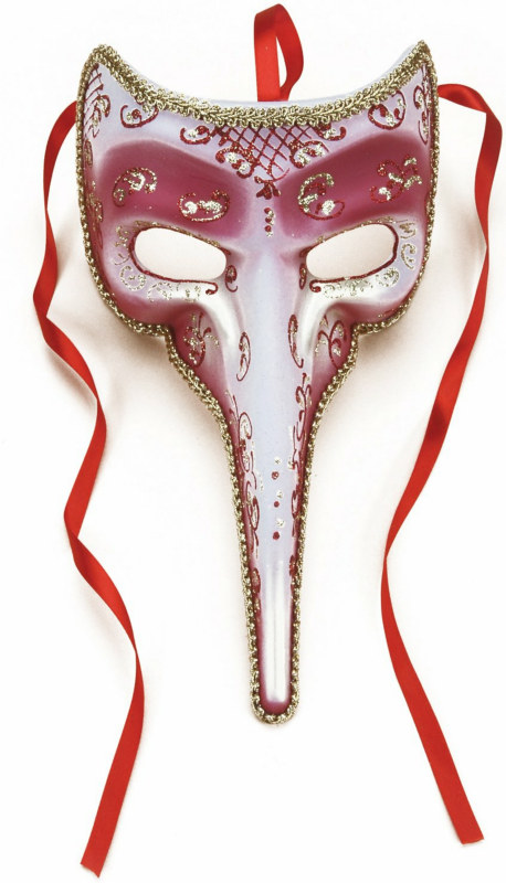 Long-Nosed Rose Venetian Adult Mask