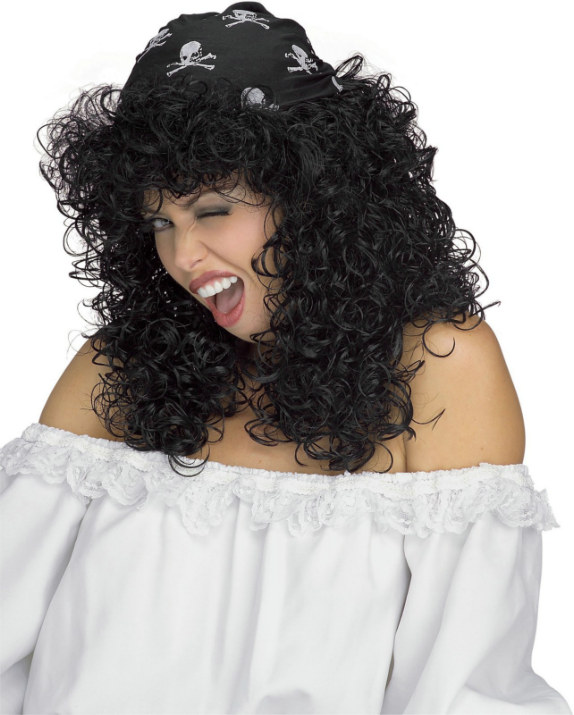 Sexy Pirate Black Adult Wig