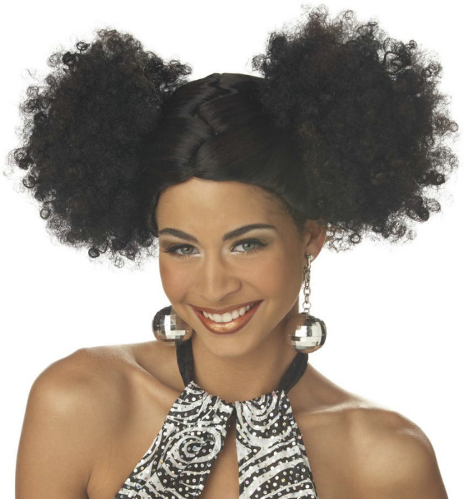 Discopuffs (Black/Brown) Adult Wig