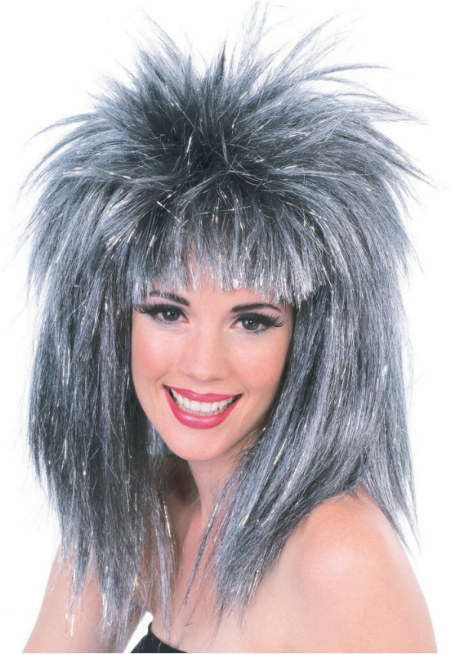 Glitter Diva (Silver/Black) Adult Wig