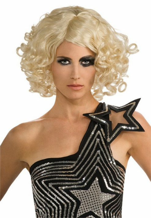 Lady Gaga Curly Blonde Adult Wig