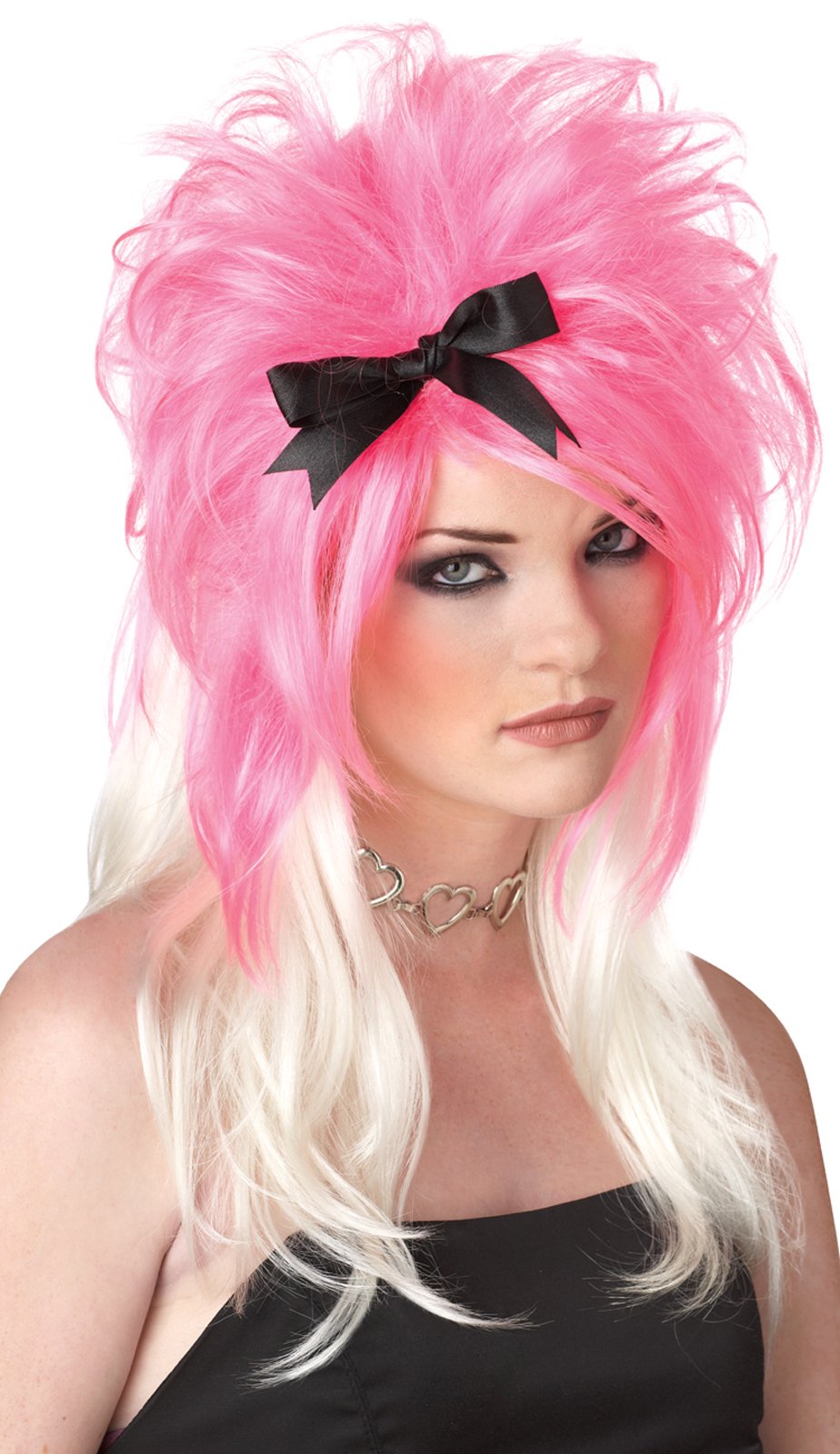 Get Over It (Pink / White) Adult Wig