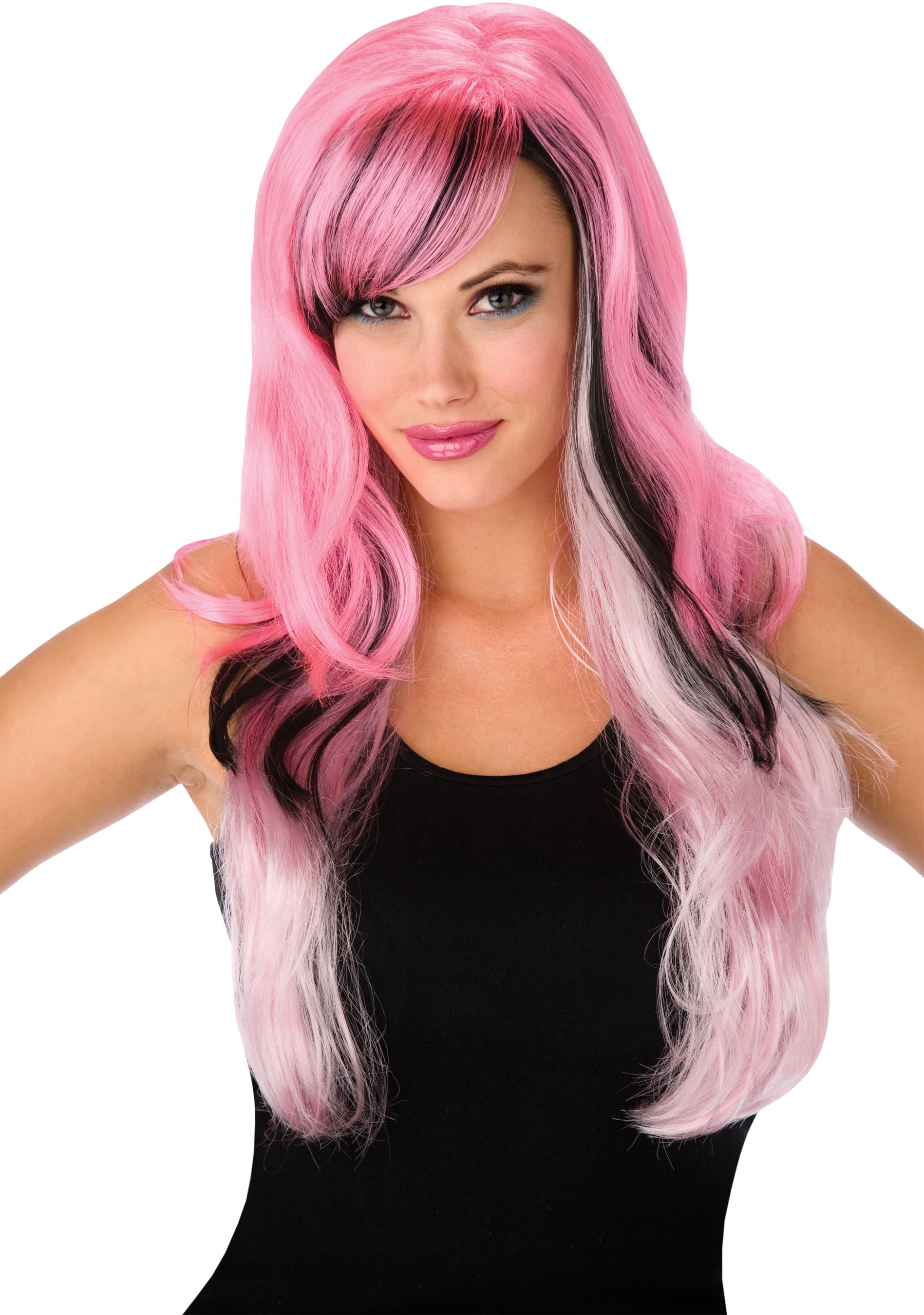 Gothic Pink and Black Adult Wig