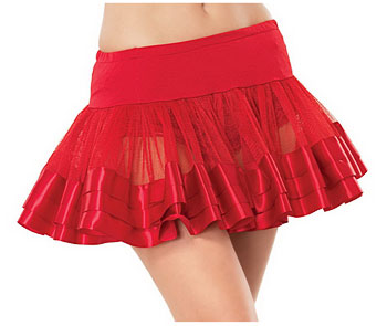 Satin Trim Red Petticoat