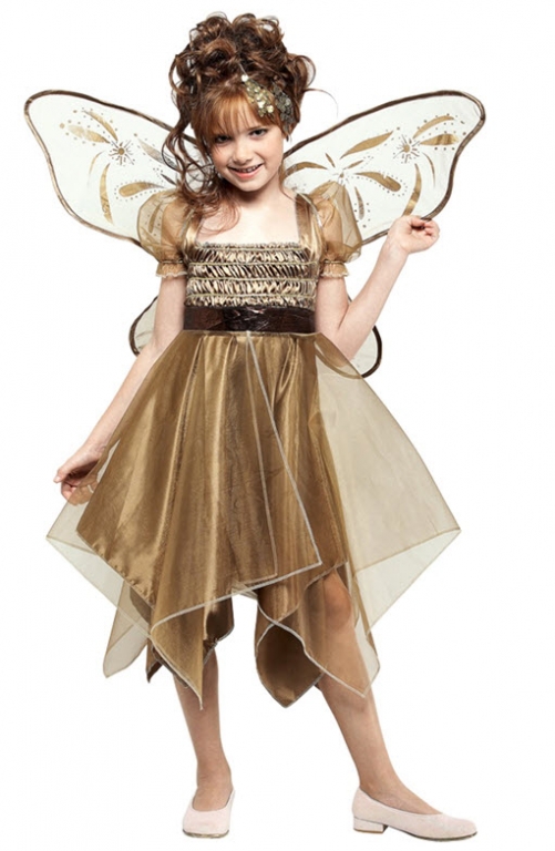 Metallic Copper Fairy Child Costume Medium