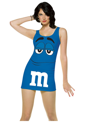 Womens Blue M&M Costume