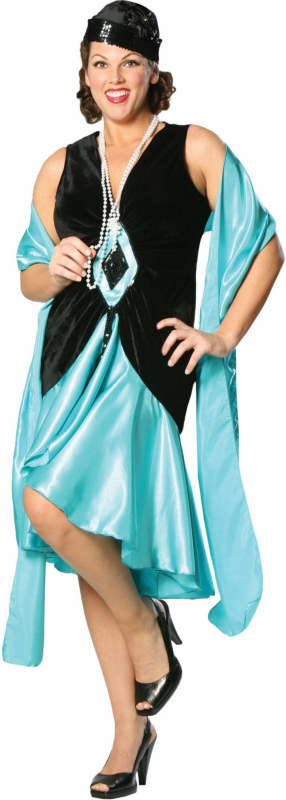 Puttin' on the Ritz - Teal Plus Adult Costume